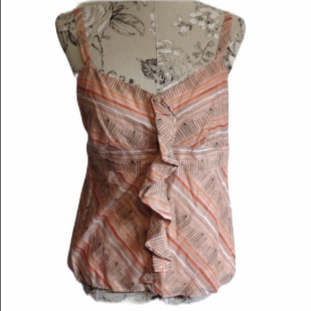 𝅺loft Orange Ruffle Strap Top 12P